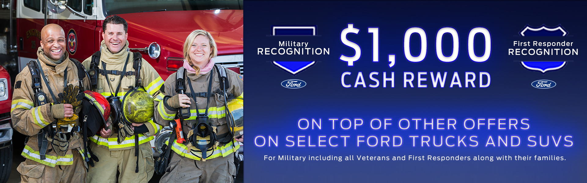 $1,000 Cash Reward For Military & First Responders